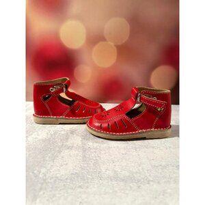 Vintage European Red Leather Toddler Shoes – German Made EU 23‎ (US 7–8)